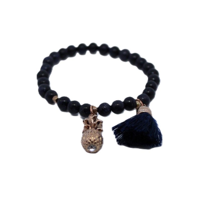 Estate Blue Sandstone Bead Bracelet